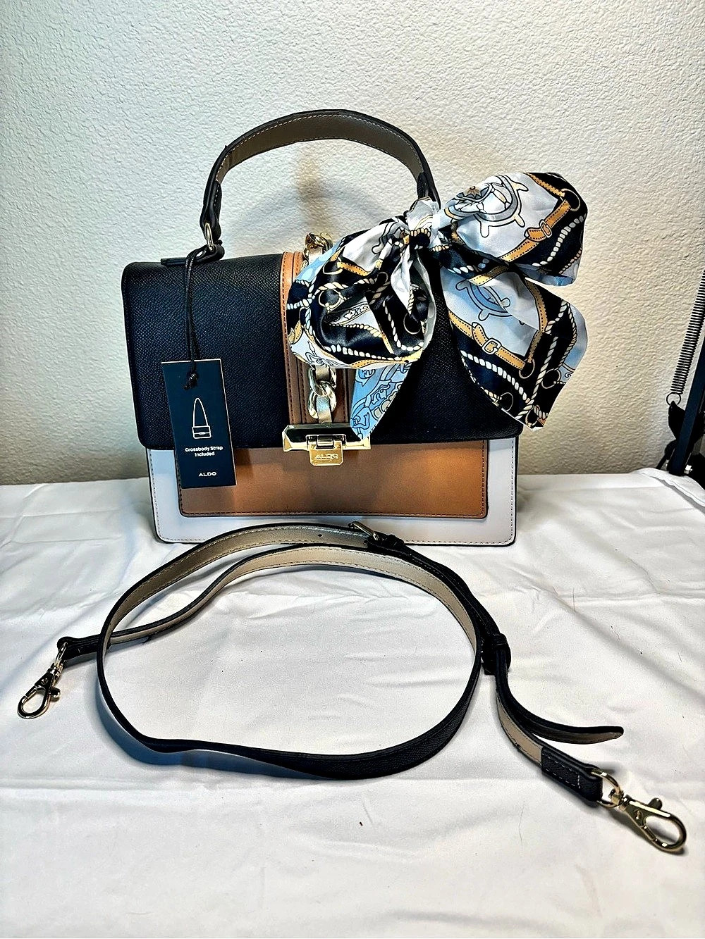 ALDO Color Block Shoulder Bag Black & White